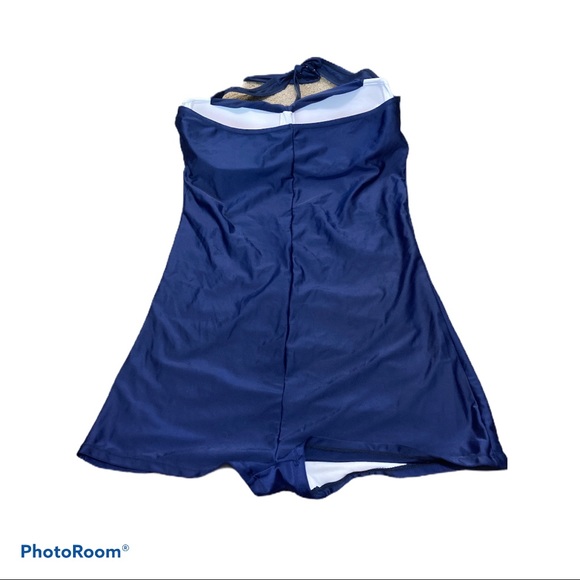 Blue One Piece Swimsiut - Picture 2 of 3